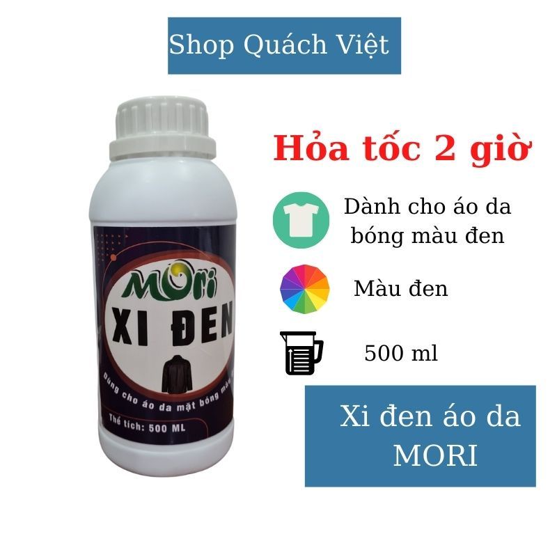 Xi đen MORI - chỉ sử dụng cho áo da bóng màu đen, chai 500ml