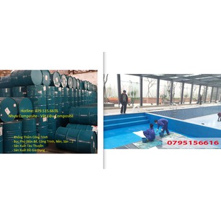 Vật Liệu Chống Thấm, Bọc Phủ - Nhựa (Keo) Composite 1Kg + Sợi Thủy Tinh 1m2 + Chất Đóng Rắn Nhựa – Combo