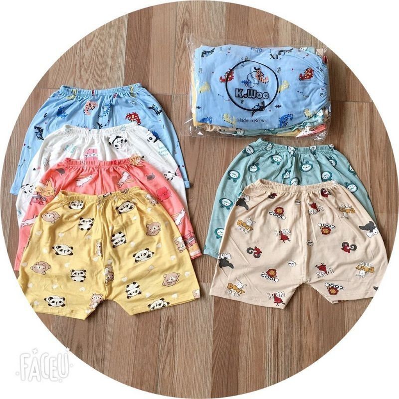 Quần Đùi / Quần Cộc Vải Thun Lạnh Chất Mềm Mát Cho Bé 3-14kg / Mã In