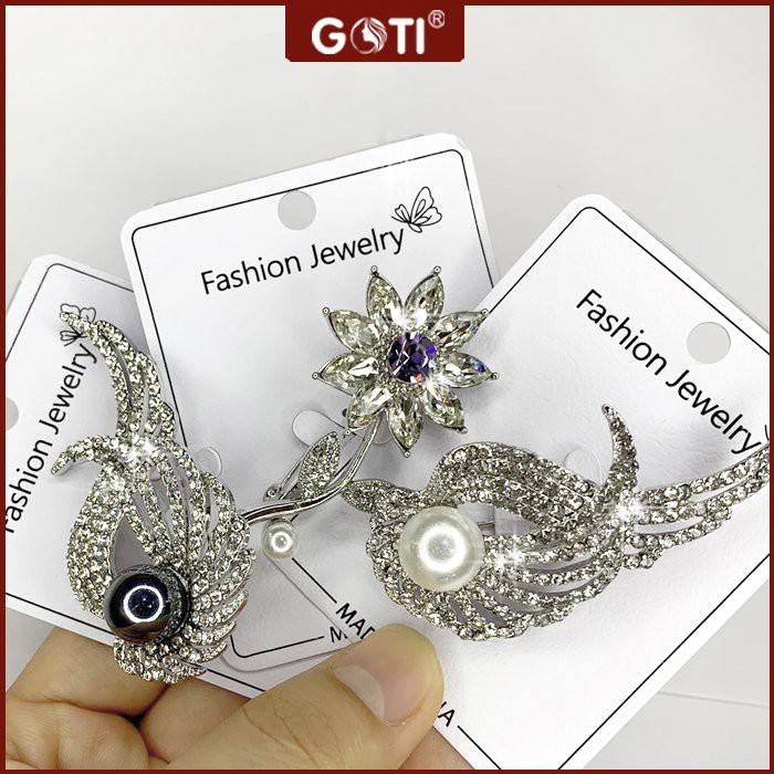 GOTI 14 - Charm Cài Áo Cành Hoa Cao Cấp Kiểu Tag Cài Váy Đẹp Thanh Lịch Dành Cho Nữ Kiểu Dáng Hoa Cao Cấp Đa Dạng