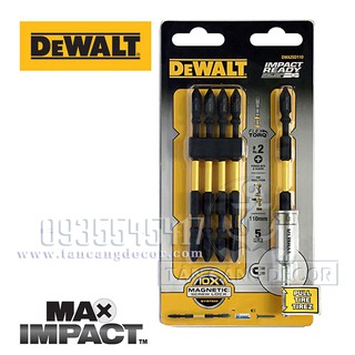 Bộ 5 Mũi Bắt Vít Dewalt - Vòng Nam Châm Tới Hạn IMPACT READY
