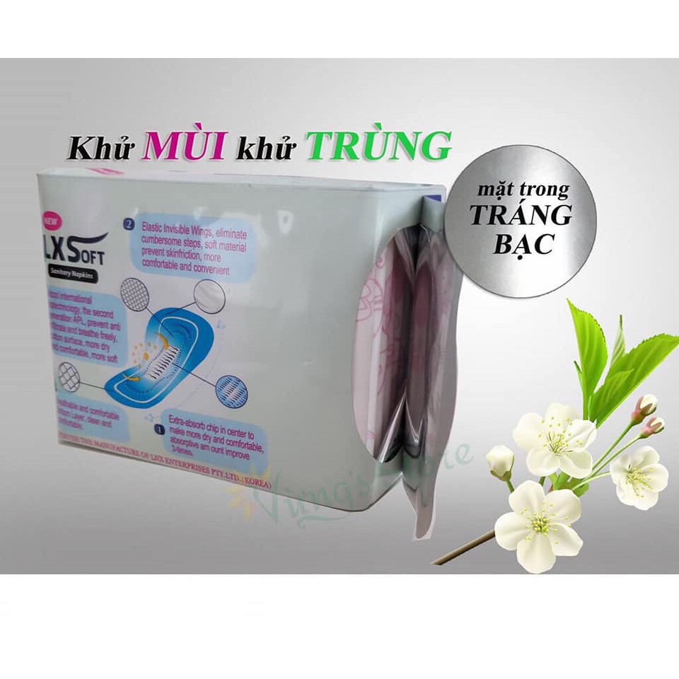 Băng Vệ Sinh LXSoft ban đêm 330mm🙋BẠC HÀ THE MÁT🙋Chiều dài vượt trội, siêu thấm hút