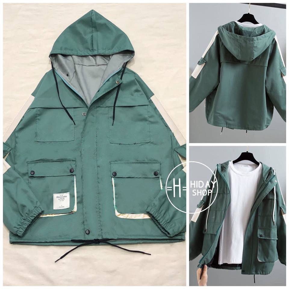 Áo khoác kaki 6 túi form rộng chống nắng có nón nam nữ ❤️ ULZZANG đi học VIVU123STORE KAK004