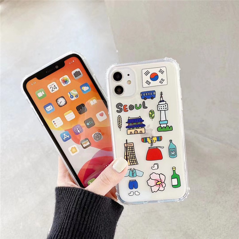 Sang Trọng Ốp Điện Thoại Silicon Mềm Trong Suốt In Hình Thành Phố Paris Seoul New York Cho Iphone 11 Pro Max Xs Max Xr 6 6s 7 8 Plus