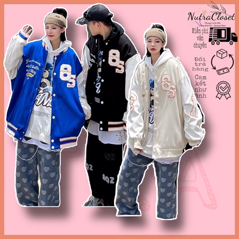 Áo khoác bóng chày bomber dù 2 lớp in hình unisex ulzzang nam nữ