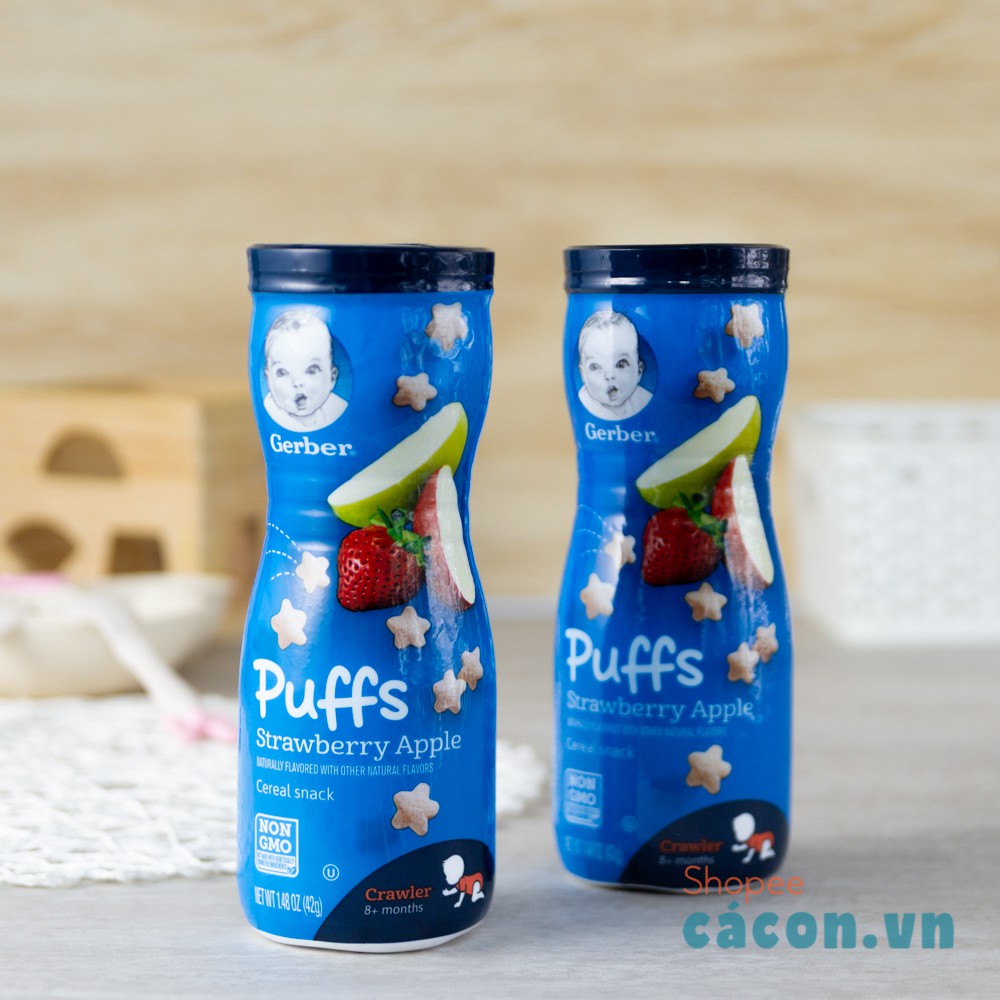 [Bánh ăn dặm] Bánh Gerber Puffs ngôi sao, đồ ăn dặm Gẻber cho bé từ 8 tháng tuổi