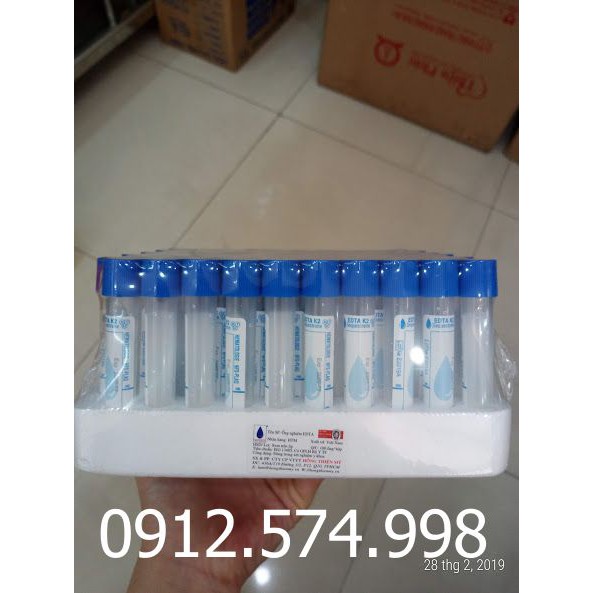 Ống nghiệm Edta 2ml dung trong PRP- 100 ống/lốc