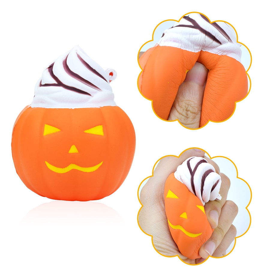 Đồ Chơi Xốp Squishy Giảm Stress Hình Bí Ngô Halloween Dễ Thương Cho Bé