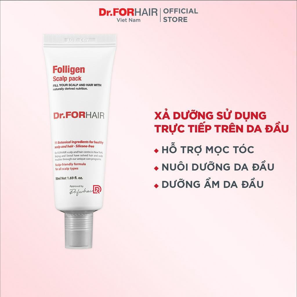Dầu xả dưỡng tóc chăm sóc nuôi dưỡng da đầu giảm rụng tóc Dr.FORHAIR Folligen Scalp Pack 50ml