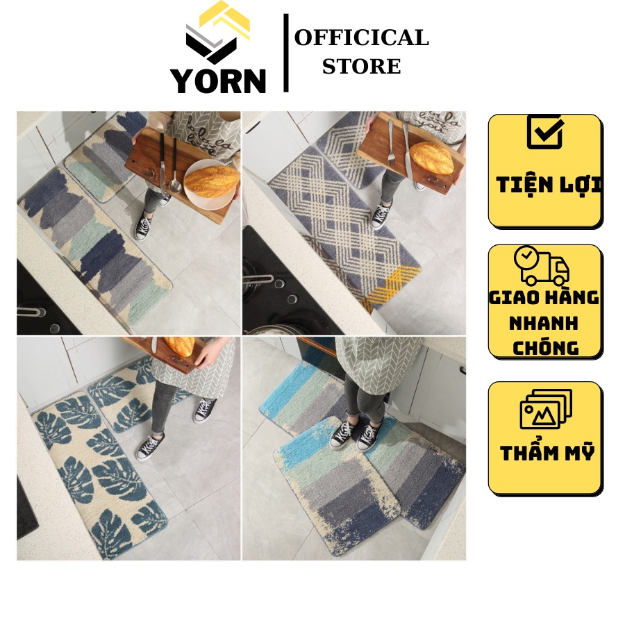 Thảm bếp Sợi lông cừu siêu thấm hút nước, chống trượt tốt
