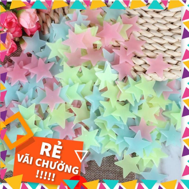 Combo 100 ngôi sao phát sáng bằng nhựa cứng, có kèm băng keo dán 2 mặt tiện lợi 4838