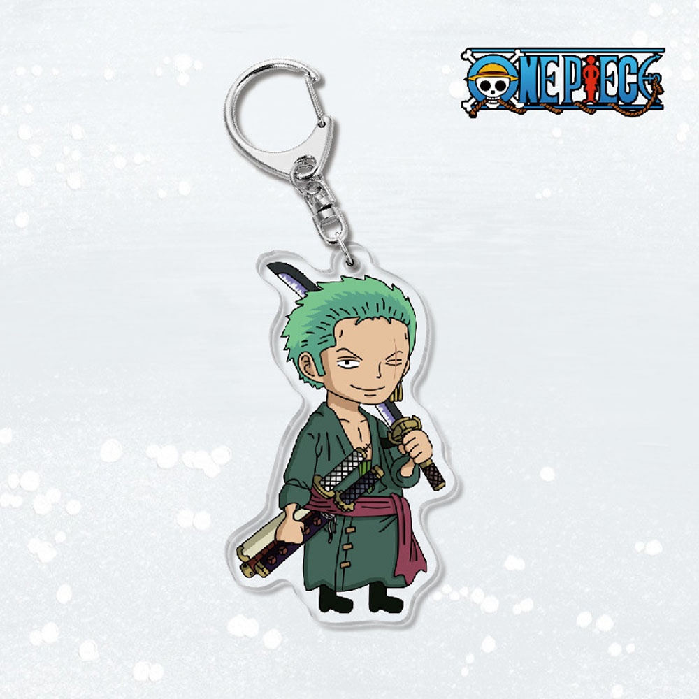 Móc Khóa Bằng Acrylic Thiết Kế Hai Mặt Hình Nhân Vật Luffy Zoro Trong Anime One Piece