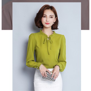 ÁO SƠ MI VOAN BÈO CỔ TAY DÀI