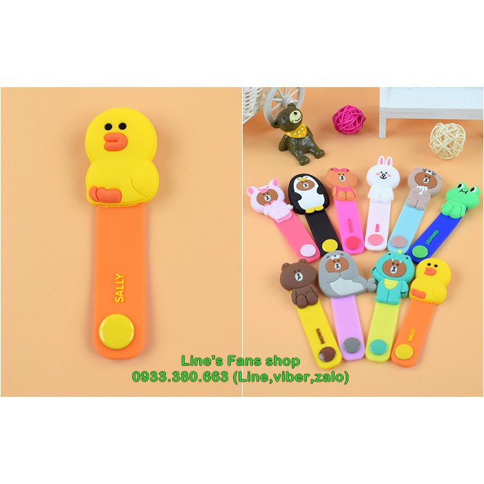 [MUA 2 TẶNG 1] Kẹp dây cáp ĐT hình Line Friends
