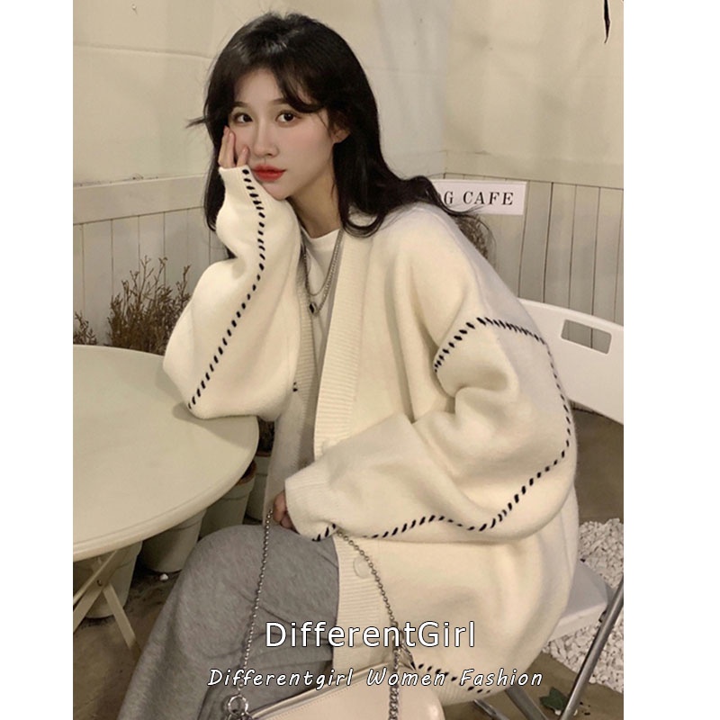 Áo khoác cardigan tay dài cổ chữ V thời trang Hàn Quốc cho nữ | BigBuy360 - bigbuy360.vn