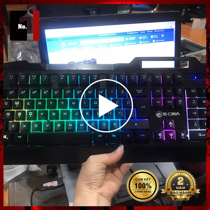 Bàn Phím Gaming Máy Vi Tính E-DRA EK700 Led RGB Bàn Phím Game Thủ Laptop Pc Có Dây