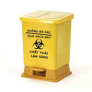 Thùng r3 Thung rac y tế - Thùng đựng rác lây nhiễm màu vàng 15 Lít