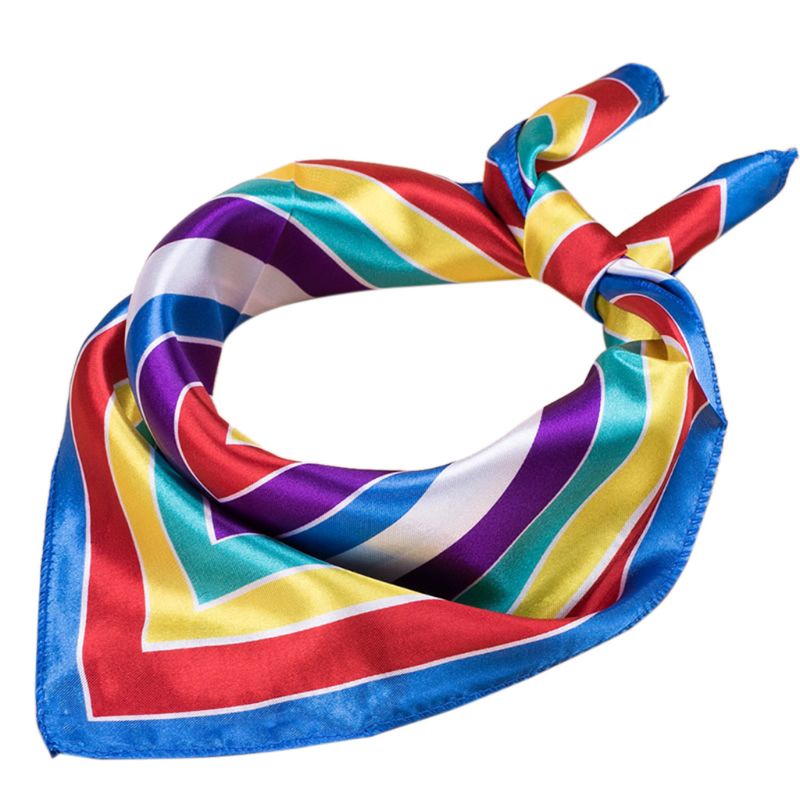 Khăn Choàng Cổ Vuông 50x50CM Bằng Lụa Jacquard Giả Màu Tương Phản Cho Nữ