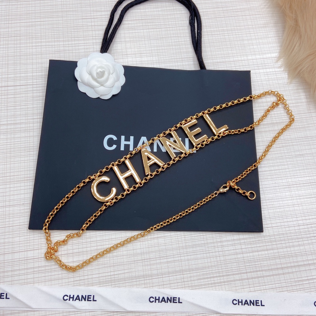 Thắt lưng dây chuyền nữ thời trang cao cấp 𝘾𝙝𝙖𝙣𝙚𝙡 𝘾𝙝𝙖𝙣n𝙚𝙡 thiết kế phủ vàng, phong cách sang trọng