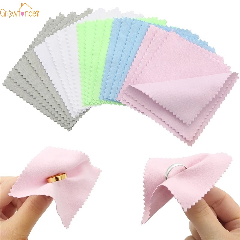 Set 10 Khăn Vải Sợi Nhỏ Làm Sạch Kính/Điện Thoại/Trang Sức Màu Ngẫu Nhiên