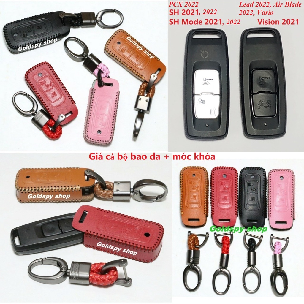 Bao da chìa khóa Smartkey Honda 2022 Vision,SH Mode, SH, Air Blade, Lead, Vario, PCX - Ốp chìa khóa smartkey Honda