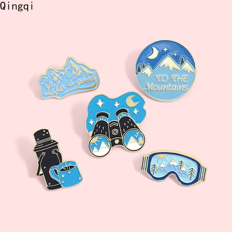 Ghim cài áo trang trí MISS ZOE hình kính viễn vọng phiêu lưu lên núi