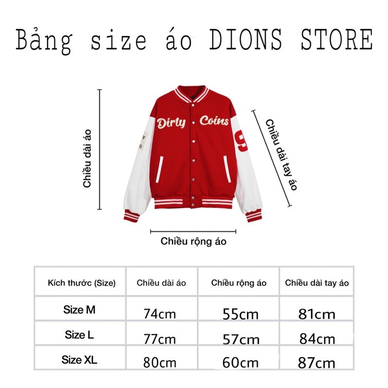 Áo Khoác DirtyCoins Embroidered Varsity Jacket Red - Bomber Unisex