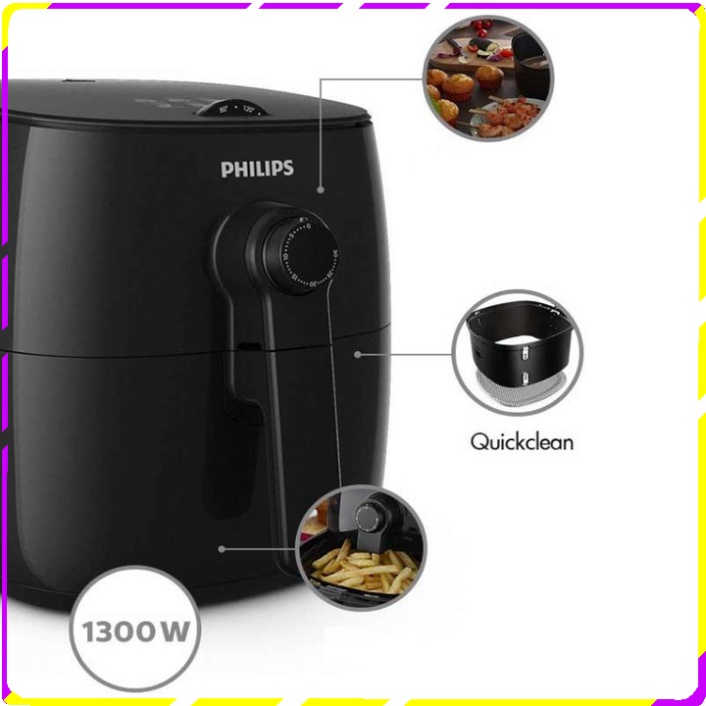 Nồi chiên không dầu cao cấp thương hiệu Philips - HD9621/91: Hàng Nhập Khẩu Chính Hãng - Bảo hành: 2 Năm