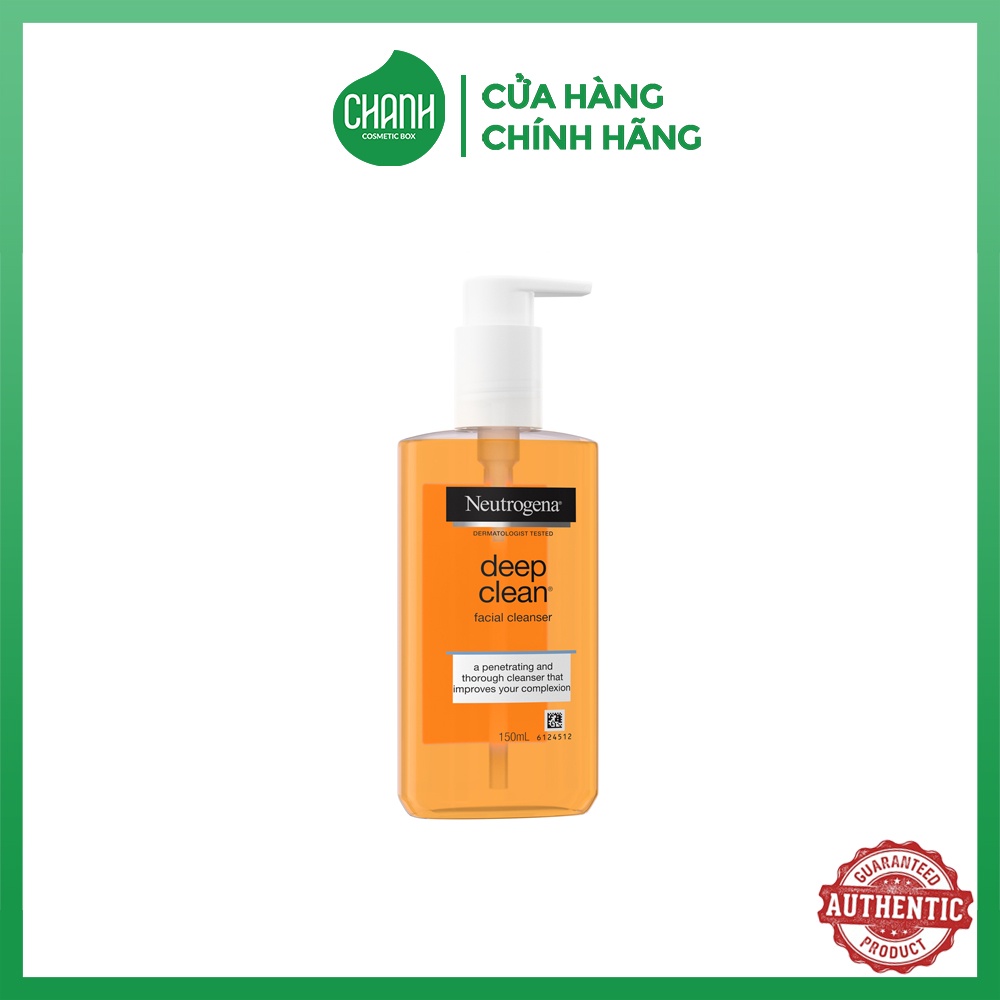 Sữa Rửa Mặt Neutrogena Làm Sạch Sâu Dạng Gel Facial Cleanser Deep Clean 150ml