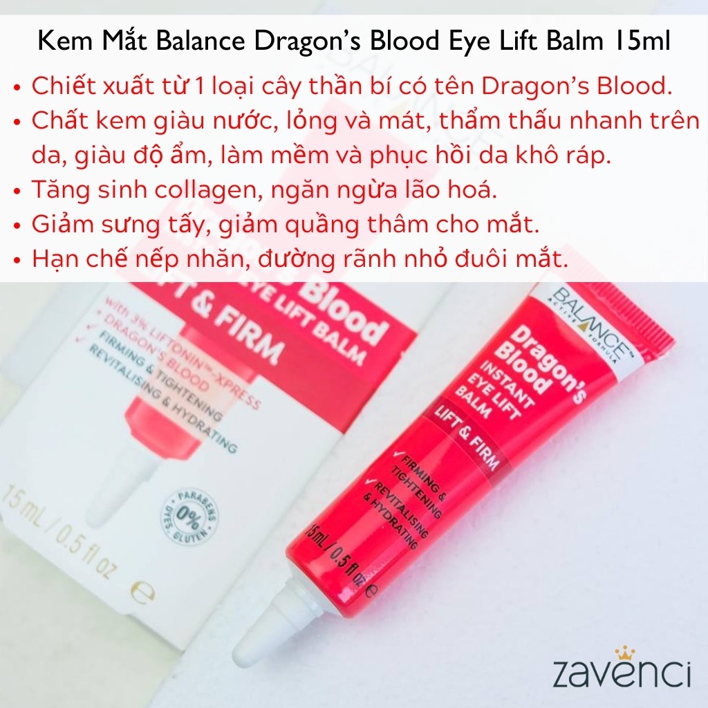 Kem Mắt Balance Nọc Rắn Máu Rồng Gold Collagen Chống Lão Hóa (15ml) | BigBuy360 - bigbuy360.vn