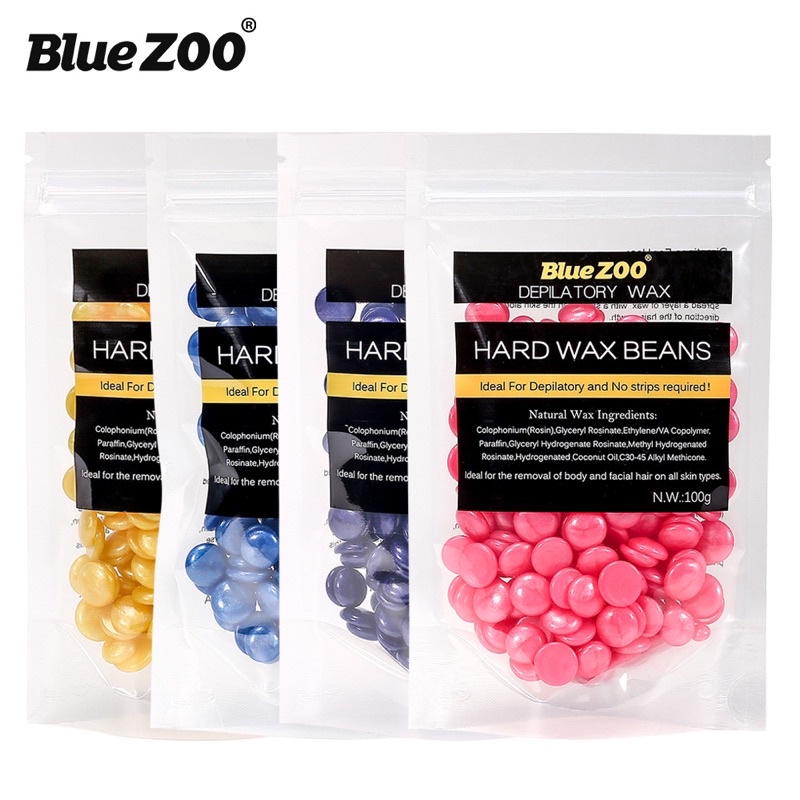 [Tặng que gỗ] Sáp wax lông NT cao cấp dạng hạt đậu Bluezoo gói 100g