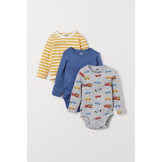 Set 3 bodysuit HM H&M size 1-2m_ hàng chính hãng Anh