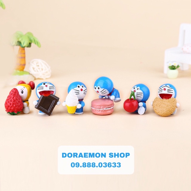 Bộ Mô Hình Mini Doremon Doraemon Ăn Tráng Miệng