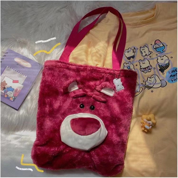 Disney Ba Lô Đeo Vai Kiểu Hoạt Hình Gấu / Dâu Tây Nhồi Bông Kiểu Hàn Quốc Dễ Thương