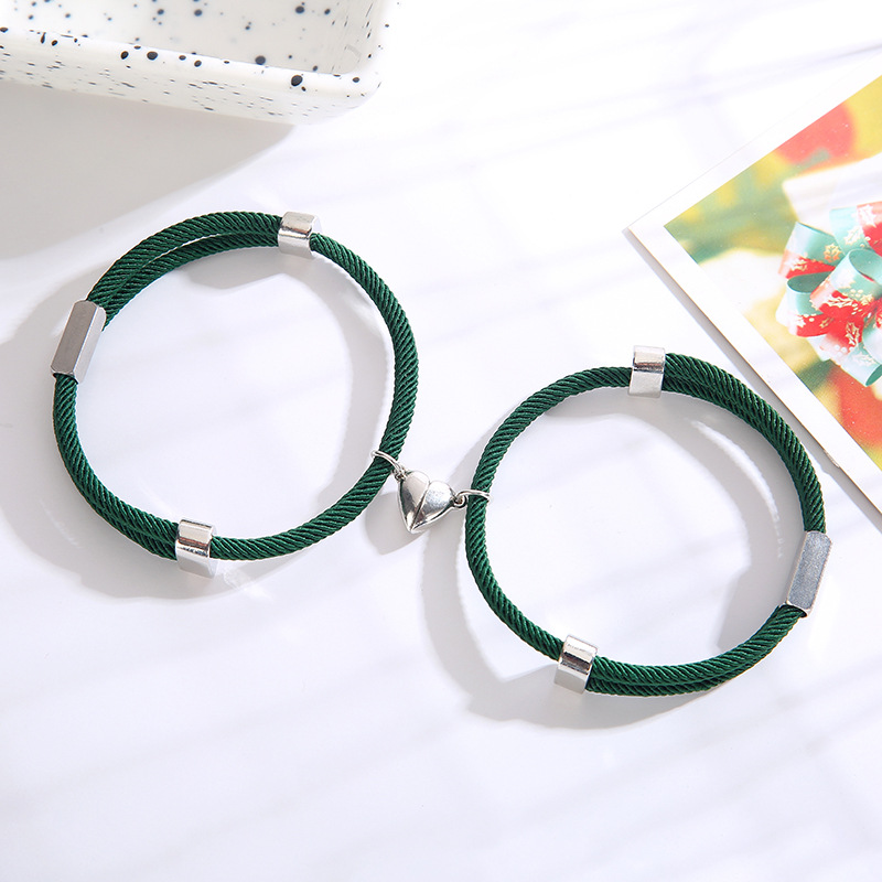 Set 2 Vòng Tay Dây Bện Phối Mặt Kim Loại Khắc Chữ Cho Cặp Đôi | BigBuy360 - bigbuy360.vn