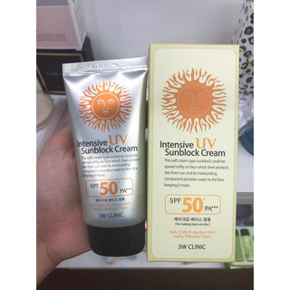 Kem Chống Nắng 3W Clinic Intensive UV Sunblock Cream SPF 50 PA+++