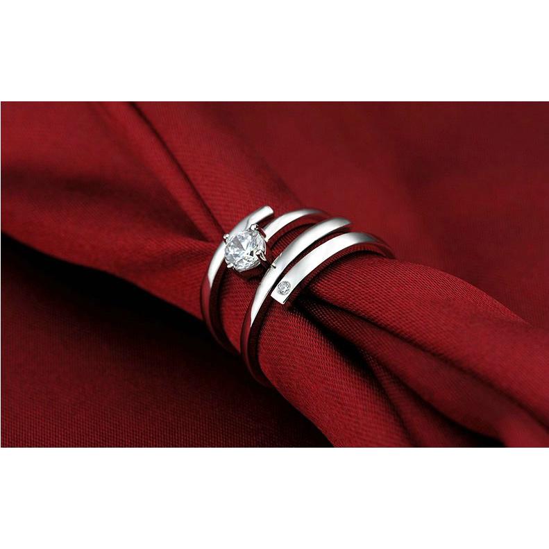 Nhẫn đôi Bạc Hiểu Minh NC357