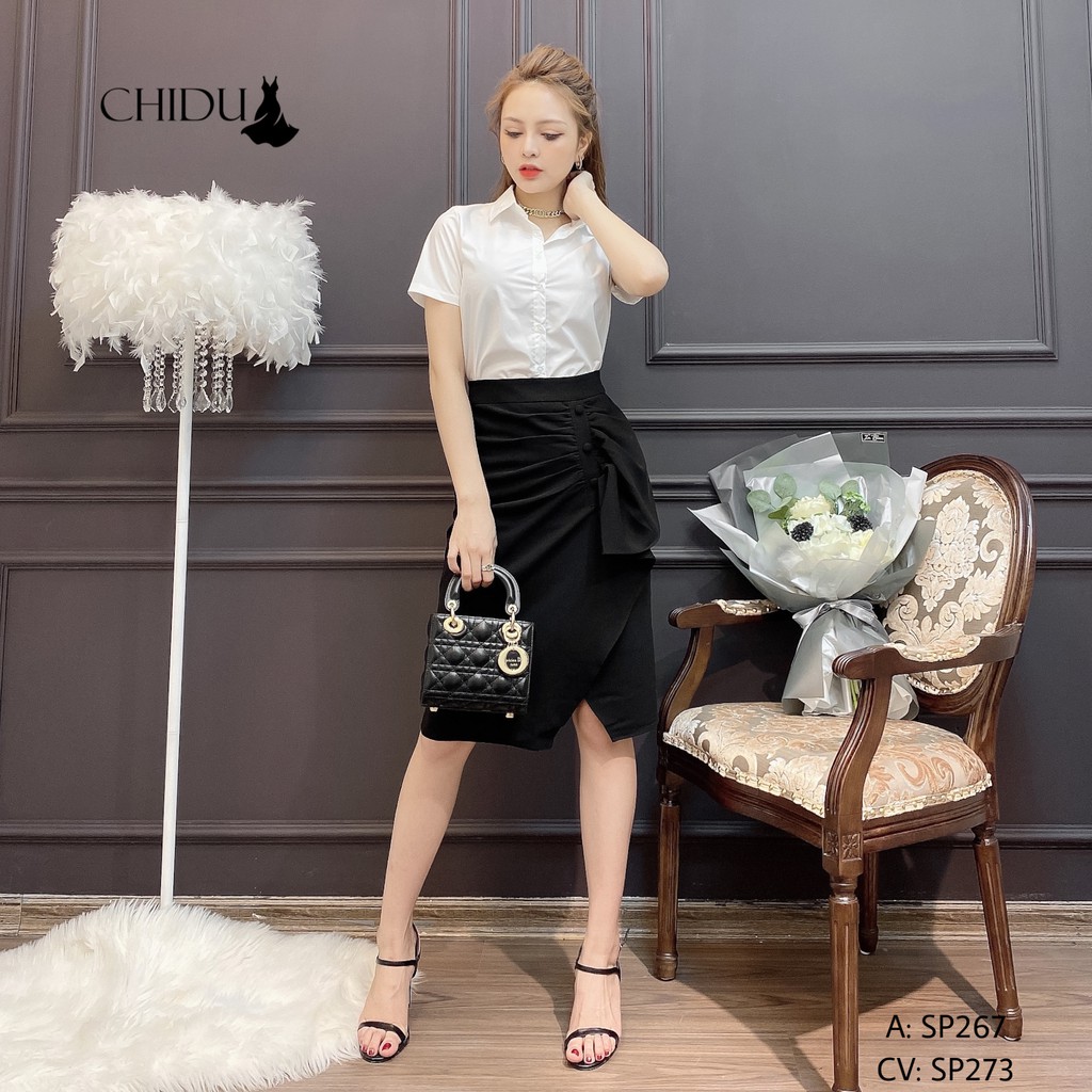 [ Mã WASTAPR giảm 10K đơn 50K] CHIDU Áo sơ mi trắng công sở ngắn tay SP267 | BigBuy360 - bigbuy360.vn