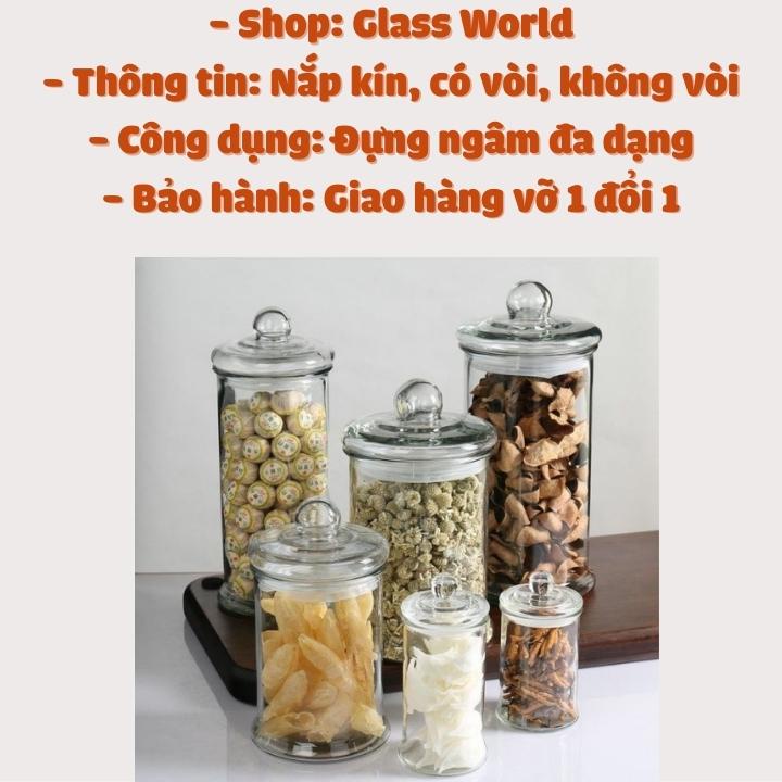 Bình thủy tinh ngâm rượu trụ trơn 💥5L-10L-15L-19L-25L💥 nắp đậy có zoăng không vòi thích hợp ngâm sâm