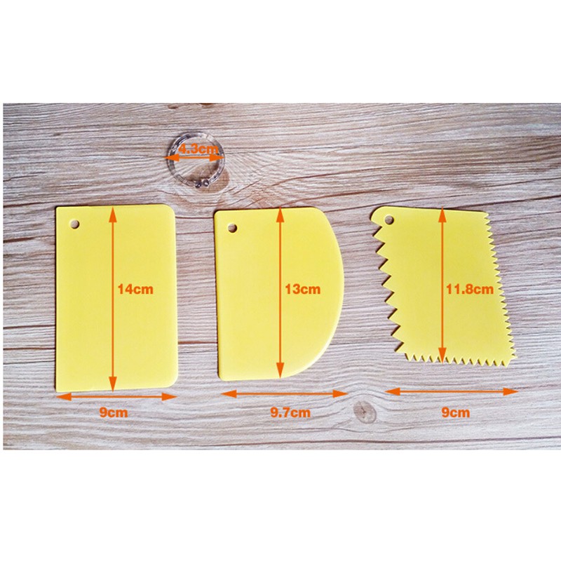 3 Dụng cụ chà láng bánh kem bằng nhựa HL