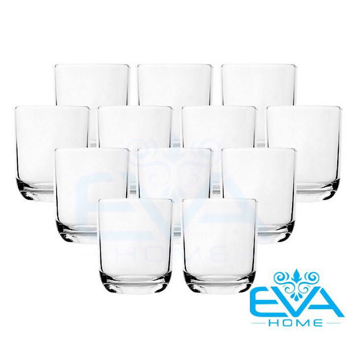 Bộ 12 Ly Thủy Tinh Bầu Lùn Uống Trà  Và Cà Phê Glass Tumbler 36TT