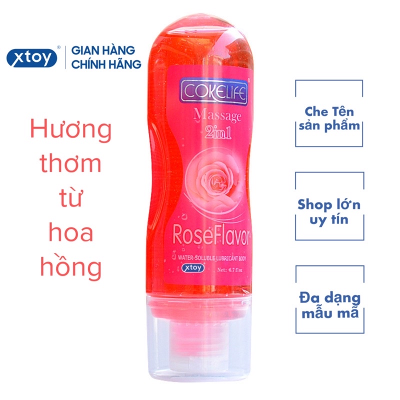 Gel Bôi Trơn 2in1 Cokelife Rose flavor, hương hoa hồng, gốc nước 100ml
