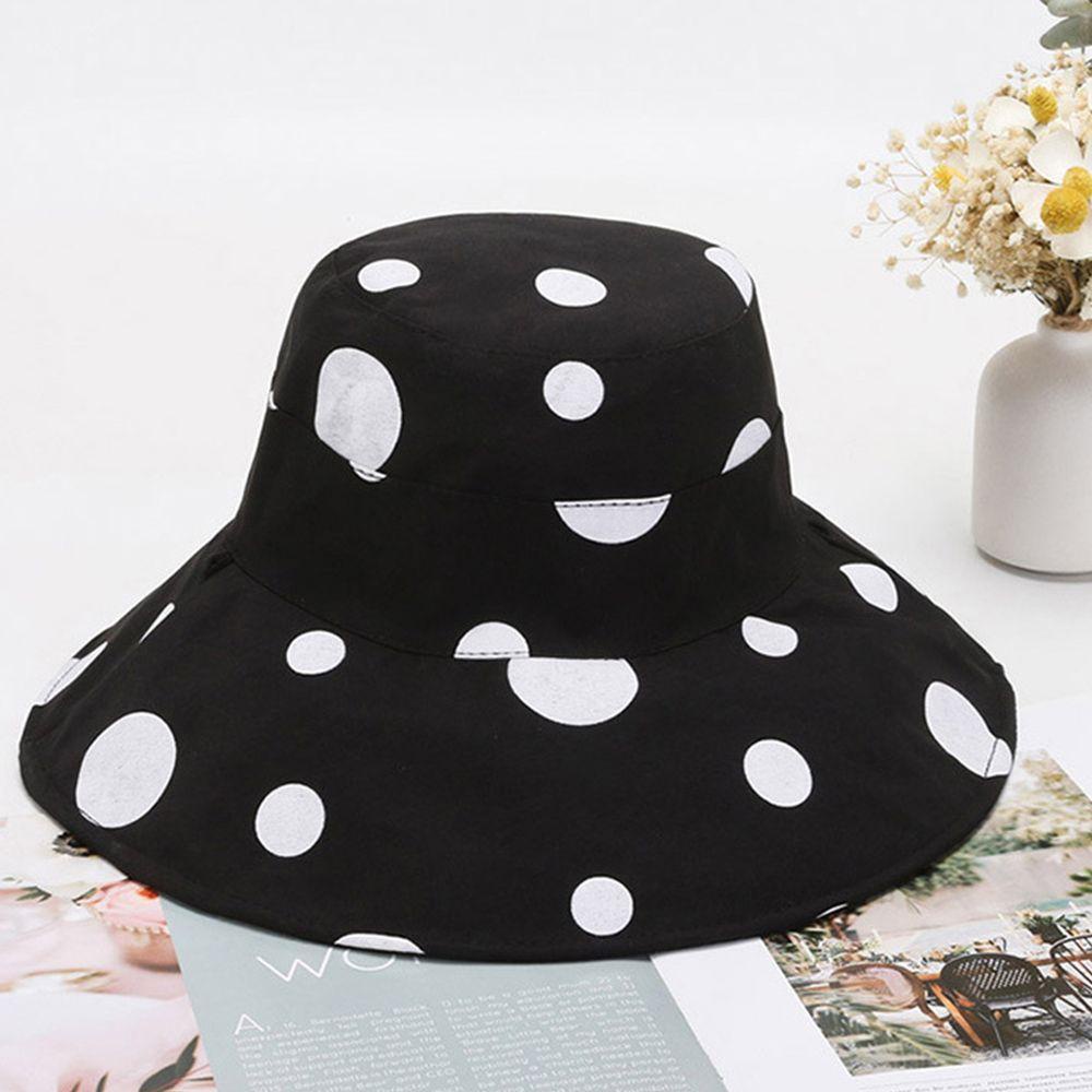 BEAUTY Nón Bucket In Họa Tiết Chấm Bi Có Thể Đảo Ngược Thời Trang Đi Biển