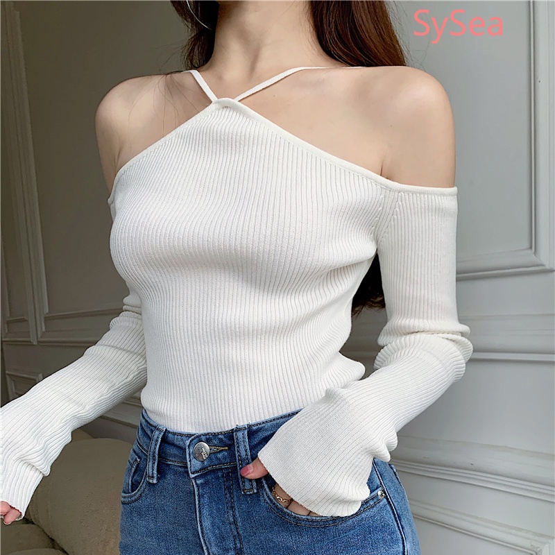 Áo trễ vai tay dài form ôm dáng thời trang mùa thu cho nữ