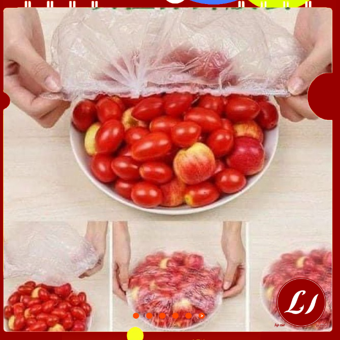Set 100 Túi Màng bọc thực phẩm GẤU co dãn , bảo quản đồ ăn tiện lợi cho gia đình