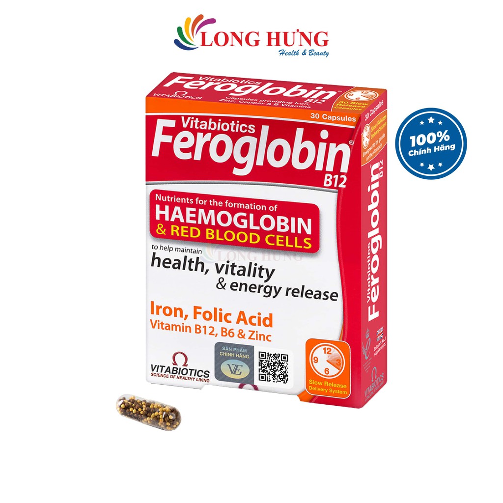 Viên uống Vitabiotics Feroglobin B12 bổ sung sắt