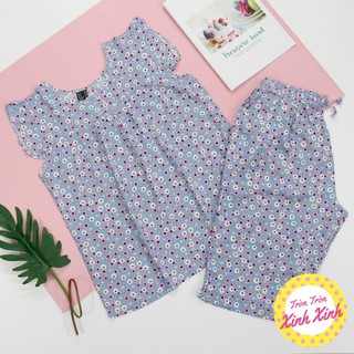 (M.XL 43kg-70kg) Đồ bộ lửng chất Lanh Thái, đồ mặc nhà Tole xuất khẩu có bigsize 70kg