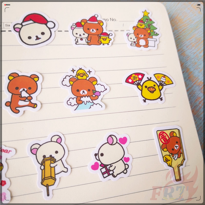 ❀ Rilakkuma Q-3 Happy Holidays Diary Manual Stickers ❀ 40Pcs/Set DIY Scrapbooks Decor Decals Stickers