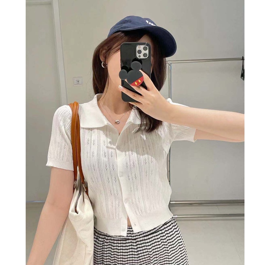 Áo Croptop Dệt Kim Màu Sắc Đơn Giản Phong Cách Hàn Quốc Cho Nữ | BigBuy360 - bigbuy360.vn