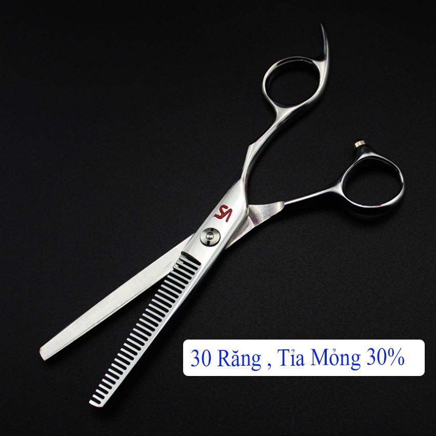 Kéo cắt tóc chuyên nghiệp sasson vs khắc chìm s1 ( Mua một bộ kéo được tặng bao da+lọ dầu+khóa kéo+2lược)